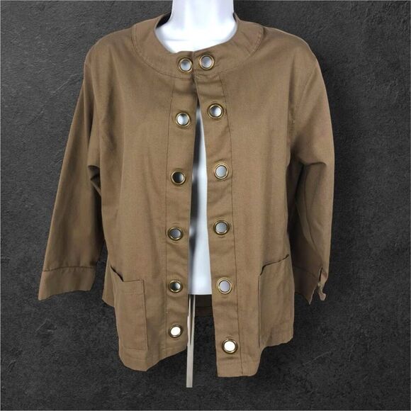 Vintage Y2K 90’s Allison Lane O Ring accent open front blazer with pockets sz M - Picture 3 of 7